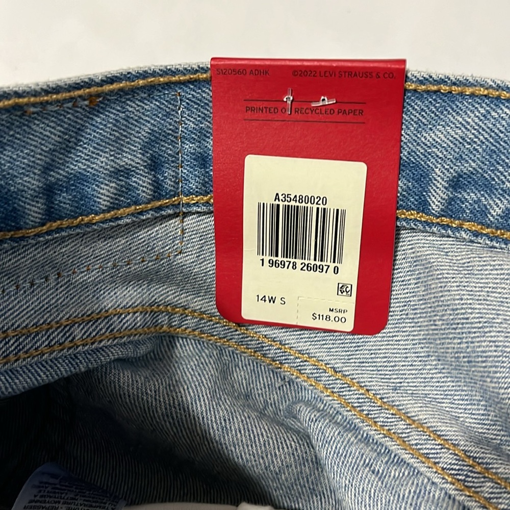 Levis 501 Plus Jeans 150th ANNIVERSARY Patchwork Fresh as a Daisy lite wash NWT - Picture 12 of 16